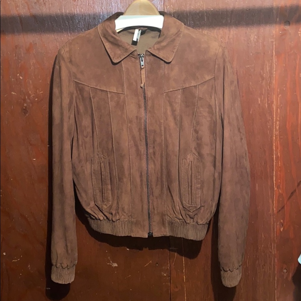 TopShop Suede Bomber Jacket